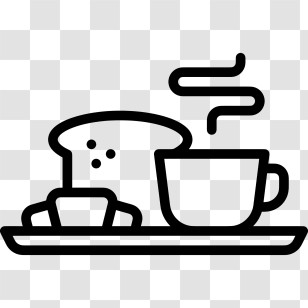 Breakfast - Simple Breakfast With Coffee And Bread Transparent PNG