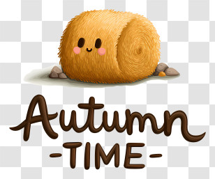 Logo Word Autumn Time - Cute Autumn Hay Bale Transparent PNG