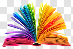 Open Book - Rainbow-Colored Open Book Illustration Transparent PNG