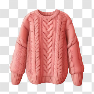 Christmas Sweater - Soft Pink Knitted Sweater Transparent PNG