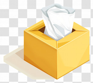 Paper Tissues - Yellow Tissue Box For Household Use Transparent PNG