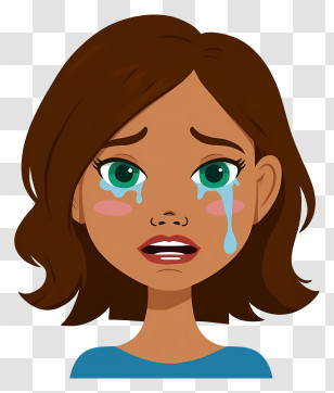 Upset Girl With Dropping Tears - Crying Woman With Tears Transparent PNG