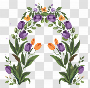 Flower Arch - Floral Letter A Arrangement Design Transparent PNG