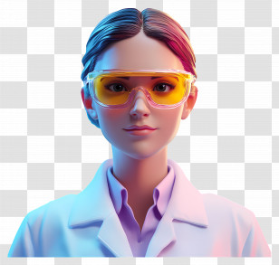 Female Scientist - Female Scientist With Safety Goggles Transparent PNG