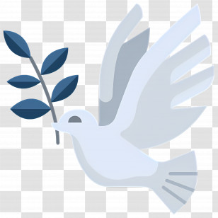 Dove Wedding - Dove Holding Olive Branch Symbol Of Peace Transparent PNG