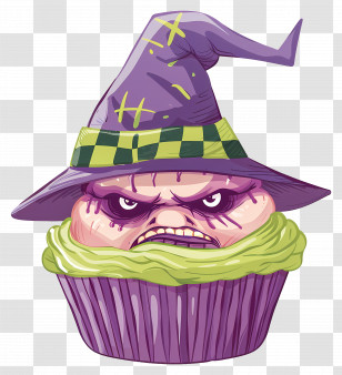 Halloween Cupcake - Witchy Cupcake Illustration Transparent PNG