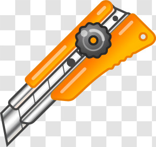 Icon - Illustration Of Orange Utility Knife Transparent PNG