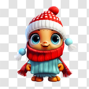 Christmas Doll - Cute Character In Winter Clothing Transparent PNG