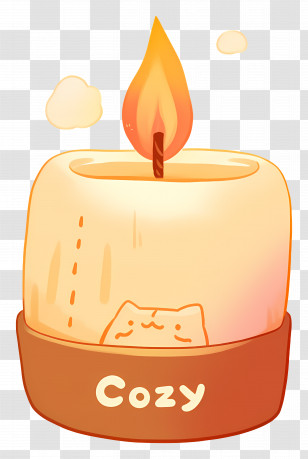 Cozy Candle - Cozy Lit Candle With Gentle Flame Transparent PNG