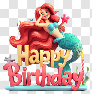 Cute Happy Birthday Text - Happy Birthday Mermaid Transparent PNG