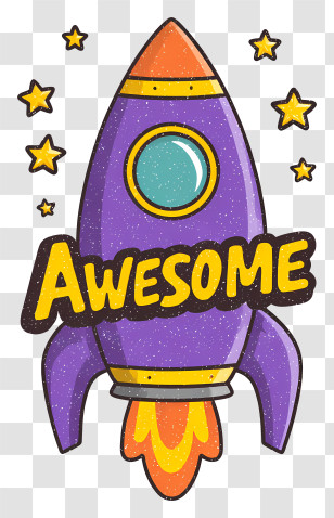 Awesome - Awesome Rocket In Space Transparent PNG