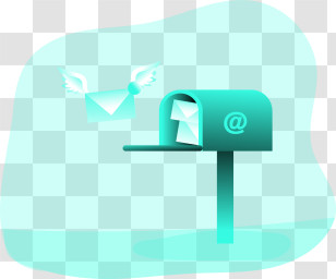 New Message - Digital Mailbox With Flying Email Transparent PNG
