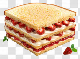 Classic Victoria Sandwich - Layered Strawberry Cake Transparent PNG