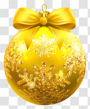 Christmas Golden Ball - Sparkling Golden Christmas Ornament Transparent PNG