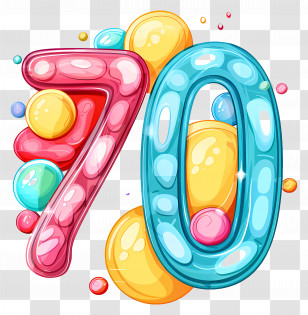 Number 70 - Bubble Number 70 Design Transparent PNG