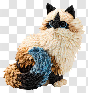 Ragdoll Cat - Fluffy Cat With Blue Tail Transparent PNG