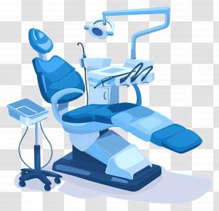 Dentist Chair - Modern Blue Dental Chair For Clinics Transparent PNG