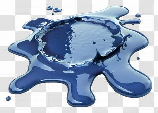 Water Puddle - Blue Paint Splash Design Illustration Transparent PNG