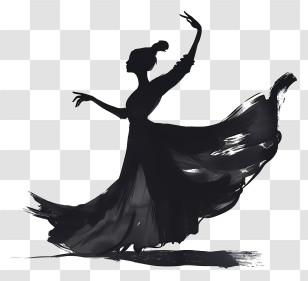 Dancer Silhouette - Elegant Dancer Silhouette Transparent PNG