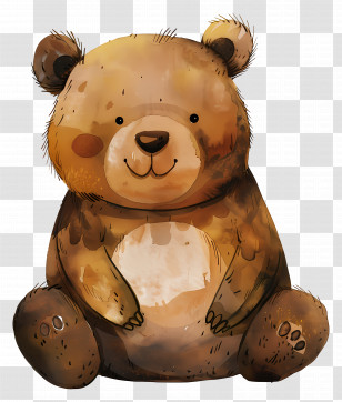 Teddy Bear - Adorable Watercolor Bear Illustration Transparent PNG