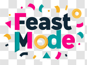Feast Mode - Feast Mode Colorful Text Logo Transparent PNG