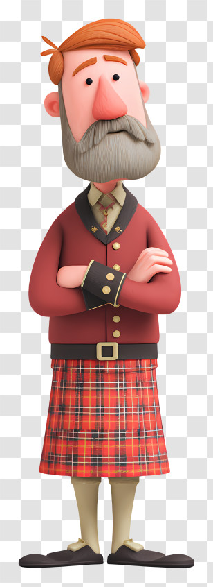 Scottish Man - Man In Tartan Kilt Transparent PNG