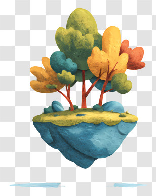 Floating Island - Floating Island With Trees Transparent PNG