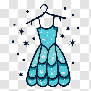 Cartoon Dress - Sparkling Blue Evening Dress For Special Occasions Transparent PNG