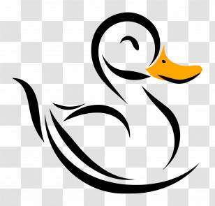 Simple Design - Cute Cartoon Duck Drawing Transparent PNG