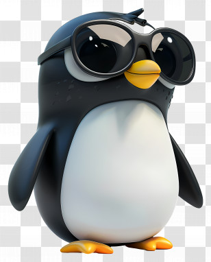 Penguin With Glasses - Cute Penguin With Glasses Transparent PNG
