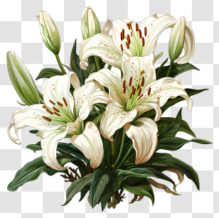 Easter Lily - White Lily Flowers In Bloom Transparent PNG