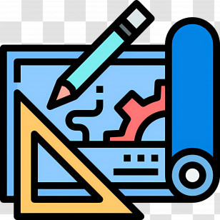 Construction Drawing - Blueprint With Drawing Tools Transparent PNG