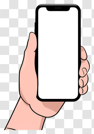 Iphone - Hand Holding Smartphone Illustration Transparent PNG