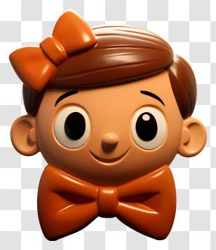 Cartoon Character - Cute Boy Ornament With Bow Tie Transparent PNG