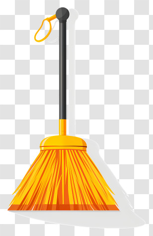Cleaning Broom - Yellow Broom For Household Cleaning And Tidiness Transparent PNG