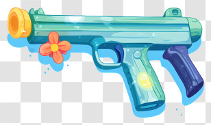 Colorful Water Gun - Water Gun With Floral Detail Transparent PNG