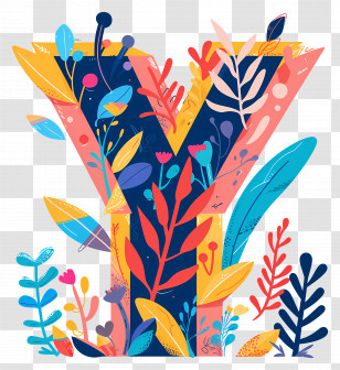 Letter Y - Decorated Floral Letter Y Transparent PNG