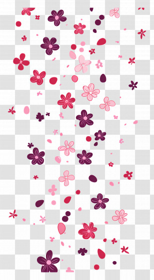 Falling Flowers - Falling Pink And Purple Flowers Transparent PNG