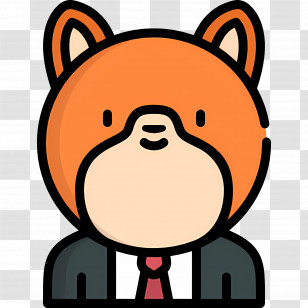 Dog Emoji - Business Fox Character Transparent PNG