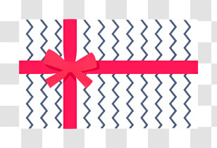 Square Frame - Beautifully Wrapped Gift Box With Red Ribbon Transparent PNG