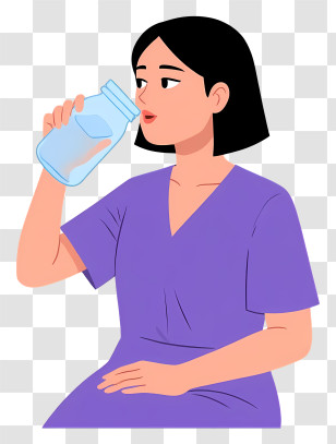 Woman Drinking Water - Woman Drinking Water Transparent PNG