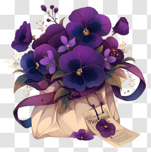 Flower Bag - Purple Floral Bag With Flowers Transparent PNG
