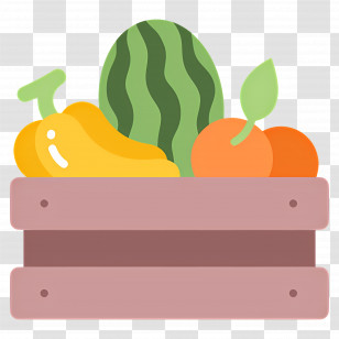 Harvest Box - Illustration Of Crate With Fruits Transparent PNG