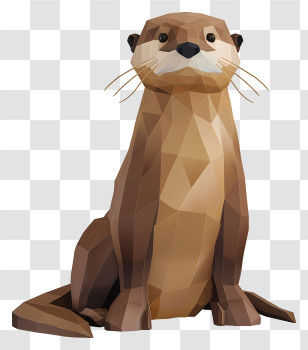 Otter - Cute Otter With Whiskers Transparent PNG