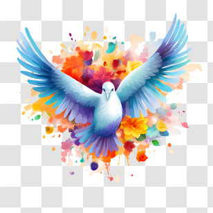 World Day Of Peace
 - Artistic Dove With Bright Colorful Background Transparent PNG