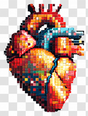 Pixel Heart - Pixelated Heart Art Transparent PNG