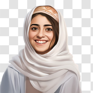 Smiling Arab Girl
 - Smiling Woman In White Scarf Transparent PNG