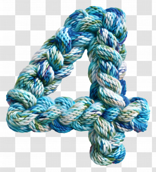 Number 4 - Number 4 Made Of Blue Rope Transparent PNG