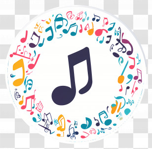 Music Circle - Colorful Musical Notes Circle Design Transparent PNG