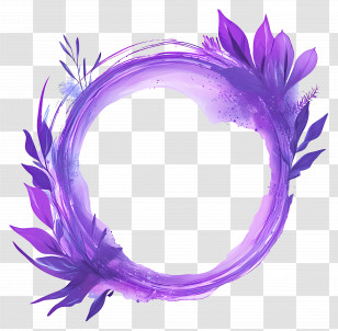 Circle Frame - Purple Watercolor Circle Shape Transparent PNG